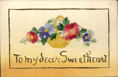 CPA Fantaisie Decor brode To my dear sweetheart