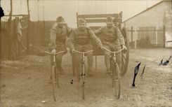 Real photo Militaria Soldiers Belgium Bicycle