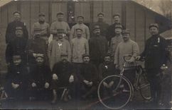 Real photo Militaria Soldiers Bicycle