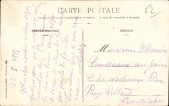 CPA Vermelles Caisson d artillerie allemande derriere le chateau de M le docteur Brehon Militaria