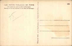 CPA Paris Bois de Boulogne a boating