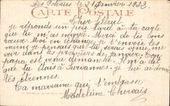 - Fleurs - Souhait Bonheur - mouton - sheep - houx - holly - CPA