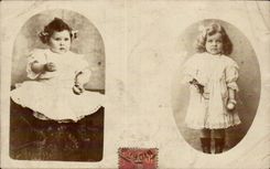 Fantaisie - Enfants - Two lottle girls CARTE PHOTO -
