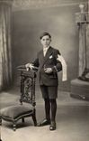 Fantaisie - Enfants - young boy in fine clothing la Roche sur Yon CARTE PHOTO -