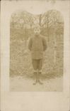 Fantaisie - Enfants - young boy standing outside CARTE PHOTO 