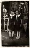 Fantaisie - Enfants - little girls in sailor desses CARTE PHOTO 