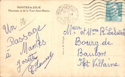 Mantes la Jolie - Panorama vu de la Tour Saint Maclou - CPA