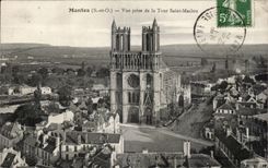 Mantes la Jolie - Panorama vu de la Tour Saint Maclou - CPA 
