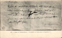 CPA Palais de Fontainebleau Fac simile de l abdication de Napoleon 1er