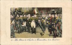 CPA Fontainebleau Les adieux de Napoleon le 20 avril 1814