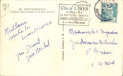 CPA Fontainebleau L eglise Saint Louis et la rue Grande 