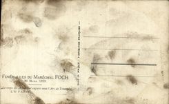 CPA Militaria Funeral of the Marshal Foch March 26th 1929 Arc de Triomphe