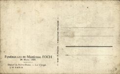 CPA Militaria Funeral of the Marshal Foch March 26th 1929 Departure of Notre Dame clergy