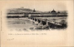 CPA Lyon the bridge of Guillotiere and hotel God
