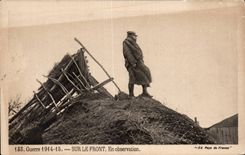 CPA Militaria War 1914 1915 On the face In obervation