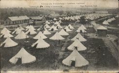 CPA Militaria Camp of the valdahon Kitchens canteens Regiment infantry