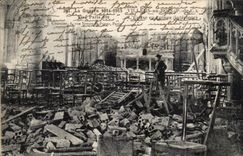 CPA Militaria Villers with Wood church in ruins