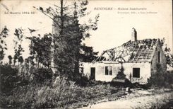 CPA Militaria Beninghe House bombardee