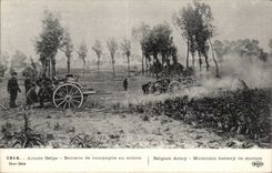 CPA Militaria Armee belge Batterie de campagne en action