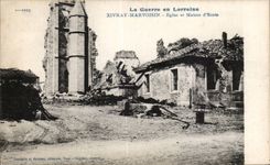 CPA Militaria Xivray Marvoisin Church and house Lorraine school
