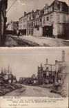 CPA Militaria Ypres the street with butter before and after the bombardment
