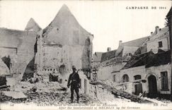 Malignant CPA Militaria after the bombardment by German