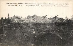 Free English CPA Militaria Estree Offensive ruins of church