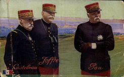 CPA Militaria Generaux Castelnau Pau Joffre