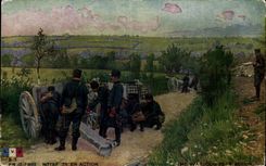 CPA Militaria Guerre Notre 75 en action