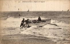 CPA Houlgate Effets de vagues Pecheurs