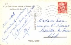 Santo Aubin de CPSM en el mar la playa y la presa