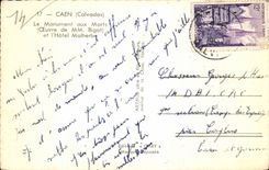 CPSM Caen the war memorial and hotel malherbe