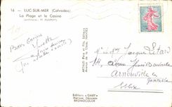 Cabourg - La Plage et le casino - CPA 