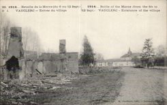 CPA Militaria Vauclerc Entree of the village Battles of the Marne