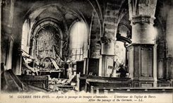 Militaria - War 1914 1915 - After the Passage of Troops German - Church of Barcy - CPA