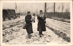 CPA Militaria On the face Soldiers and their gifts