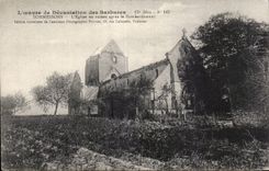 CPA Militaria Sommesons church after the bombardment