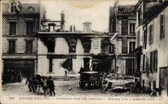 CPA Militaria War 1914 1915 evacuation a bombardee city