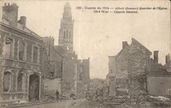 CPA Militaria Albert quartier de l eglise 