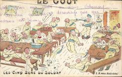 CPA Militaria five directions of the soldier Taste