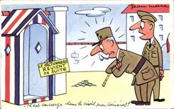 CPA Militaria Humor the sentry returns from continuation