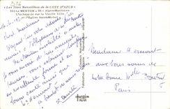 Menton - L Echapee sur la Vieille Ville - L Eglise Saint Michel - CPA 