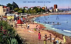 Juan les Pins - Ensemble de la Plage - CPA 
