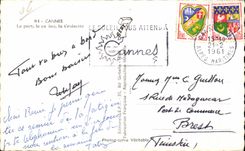 Cannes - the Port - the Casino - Crosses - CPA