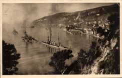 Villefranche sur Mer - La Rade Bateaux Guerre - CPA 