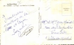 Cannes - the Beach - Hotels on the Small cross - CPA