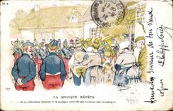 CPA Fantaisie Militaria the music repeats Fanfare Illustrator