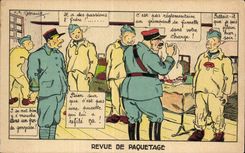 CPA Fantasy Militaria Humor Re-examined of parcelling