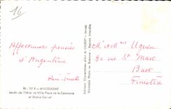 Angouleme - Garden of Town hall - Place of the Commune - CPA