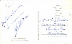 Menton - Les Jardins et le Casino - CPA 